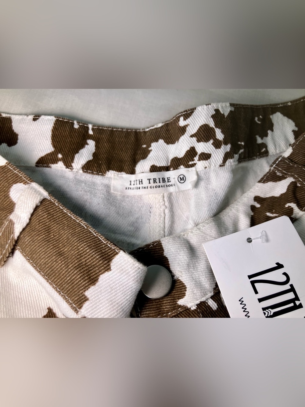 12th Tribe Dixie Cow Print Low Rise Hot Shorts Size M - Picture 4 of 10